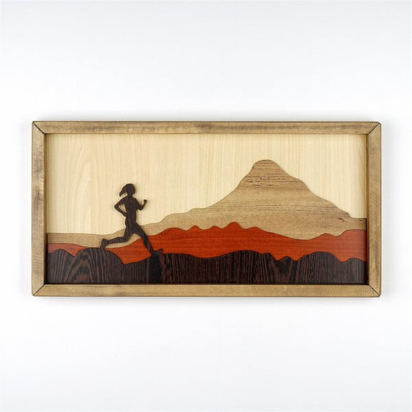 Tablou din lemn Kate Louise Running Woman, 50 x 25 cm
