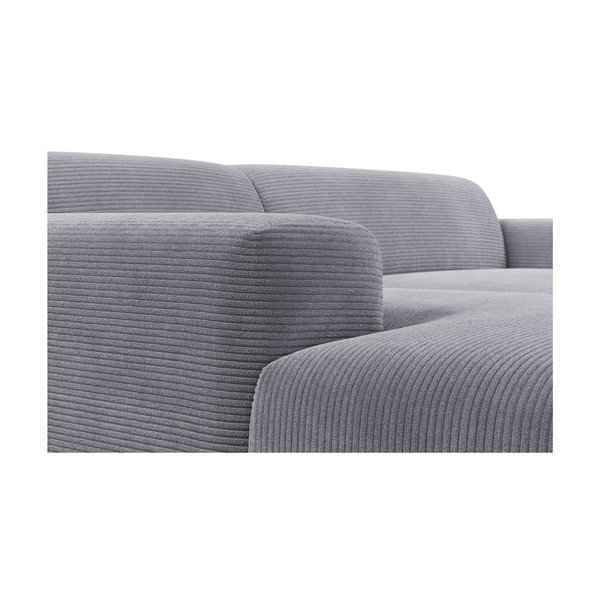 Colțar din catifea Marie Claire Home Karen, 250 cm, colț stânga, gri deschis-image-1