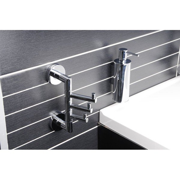 Suport pentru prosoape argintiu lucios de montat pe perete din alamă X-Round – Sapho-image-1