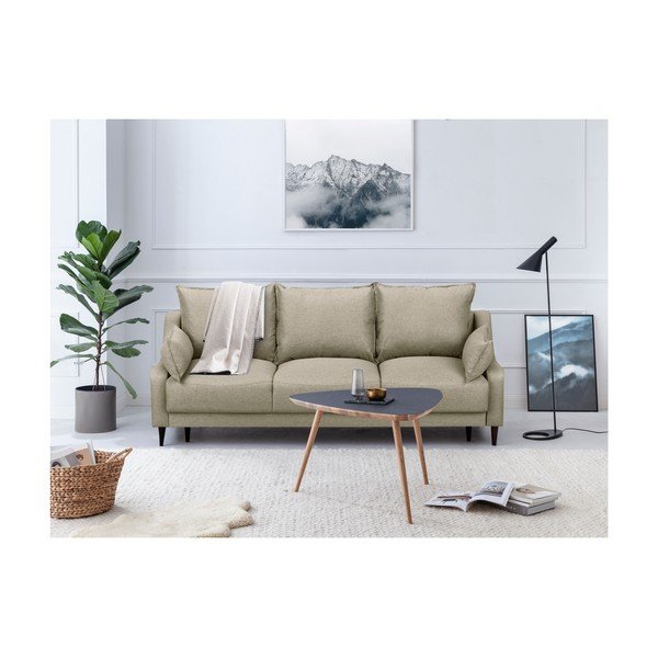 Canapea extensibilă cu spațiu pentru depozitare Mazzini Sofas Ancolie, bej, 215 cm-image-3
