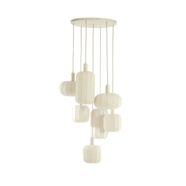Lustră crem cu abajur textil ø 50 cm Tufia – Light & Living