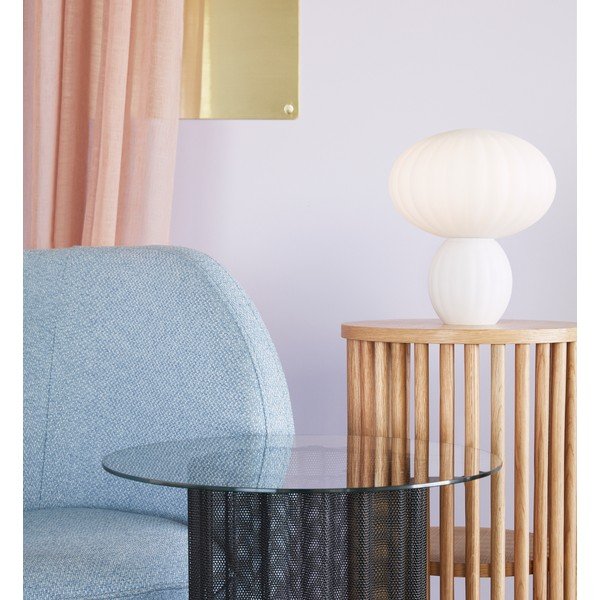 Veioză albă din sticlă (înălțime 28 cm) Kumu – Hübsch-image-4