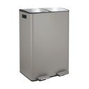 Coș de gunoi taupe pentru reciclare/cu pedală 2x30 l din oțel   Aliya – Spirella