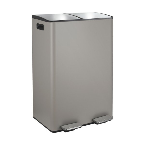 Coș de gunoi taupe pentru reciclare/cu pedală 2x30 l din oțel   Aliya – Spirella