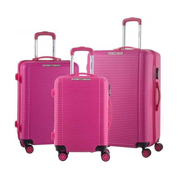 Set 3 valize cu roți Murano Vivienne, roz
