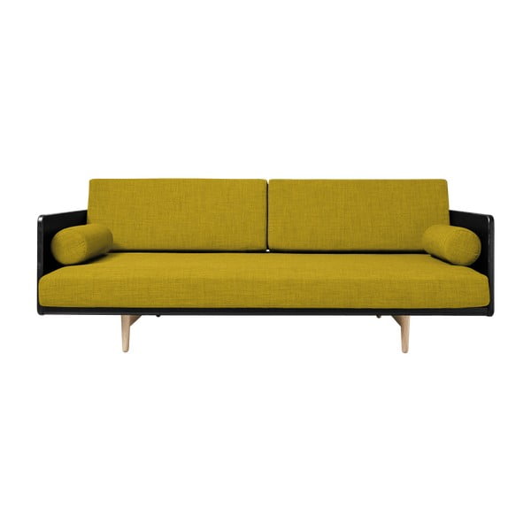 Canapea extensibilă Karup Deva Black/Raw Oak/Amarillo-image-4