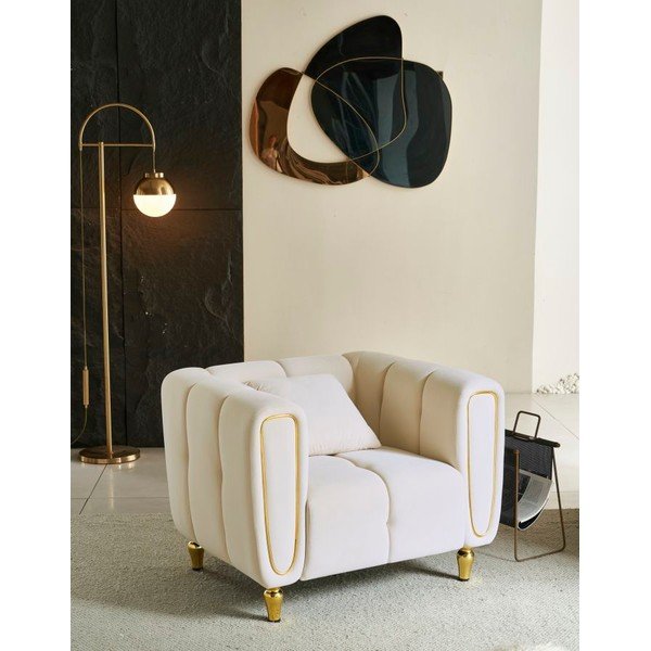 Fotoliu crem cu tapițerie din catifea Alma – Mauro Ferretti-image-1