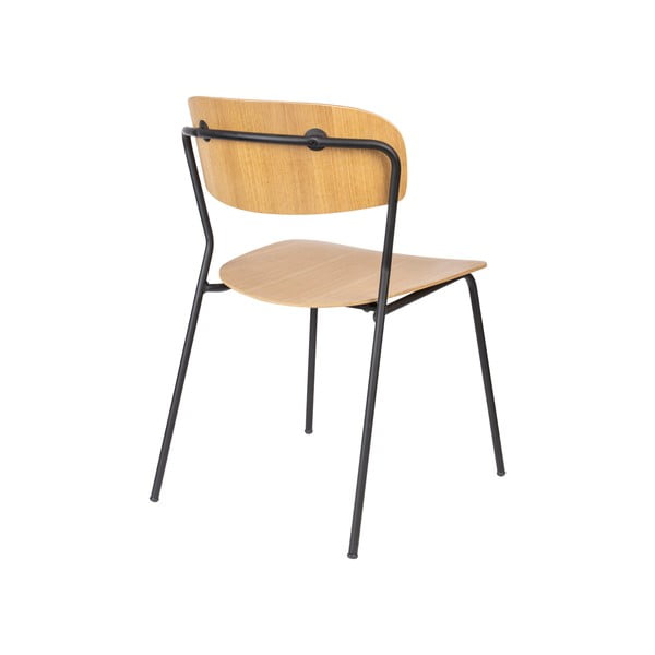 Set 2 scaune cu aspect de lemn de plop Jolien - White Label-image-4