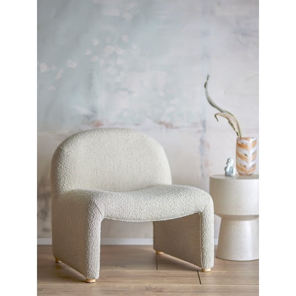 Fotoliu crem cu tapițerie din țesătură bouclé Neel – Bloomingville-image-1