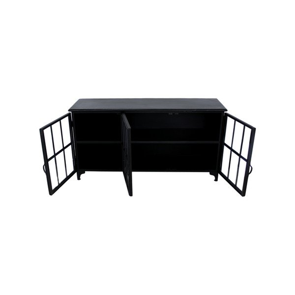 Comodă din metal și sticlă HSM collection Manhattan, negru-image-2