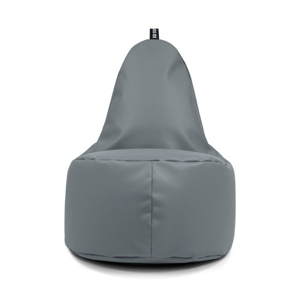 Fotoliu bean bag gri cu tapițerie din imitație de piele Lull XL – So Soft?-image-1