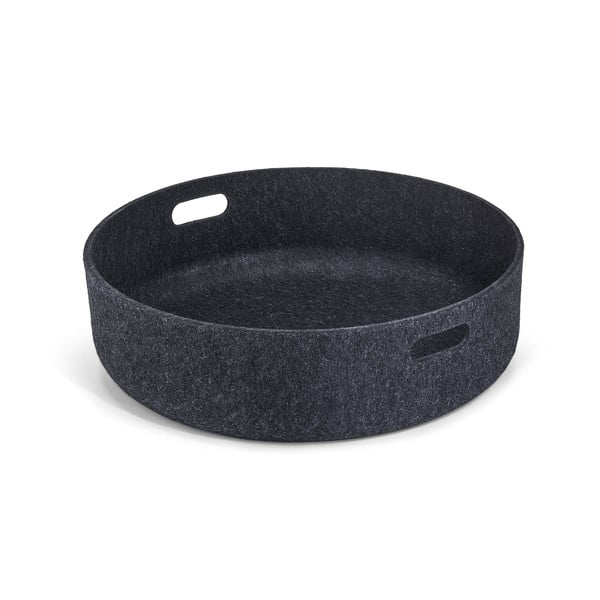 Coș de depozitare de depozitare din material textil ø 46x12 cm Cesto Black – MiaCara