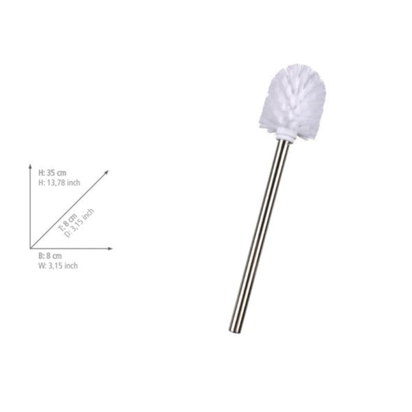 Perie WC cu mâner din oțel inoxidabil Wenko, alb-image-1