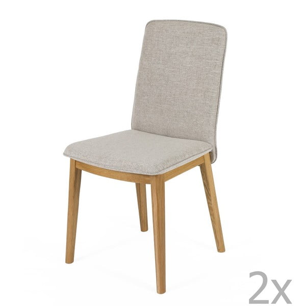 Set 2 scaune, structură din lemn de stejar Woodman Adra Naturo Light