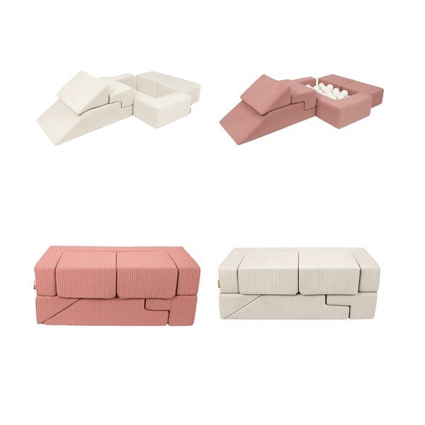 Teren de joacă din spumă turcoaz 6 buc. din catifea reiată înălțime 40 cm 100x35 cm Montessori – Meowbaby-image-2