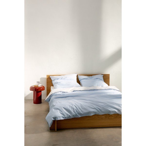 Husă de pilotă albastru-deschis din bumbac satinat pentru pat dublu 200x200 cm Oba – noo.ma-image-3