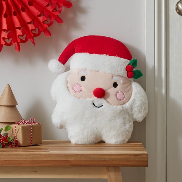 Pernă decorativă din pluș 38x32 cm  cu model de Crăciun Christmas Santa – Catherine Lansfield-image-1