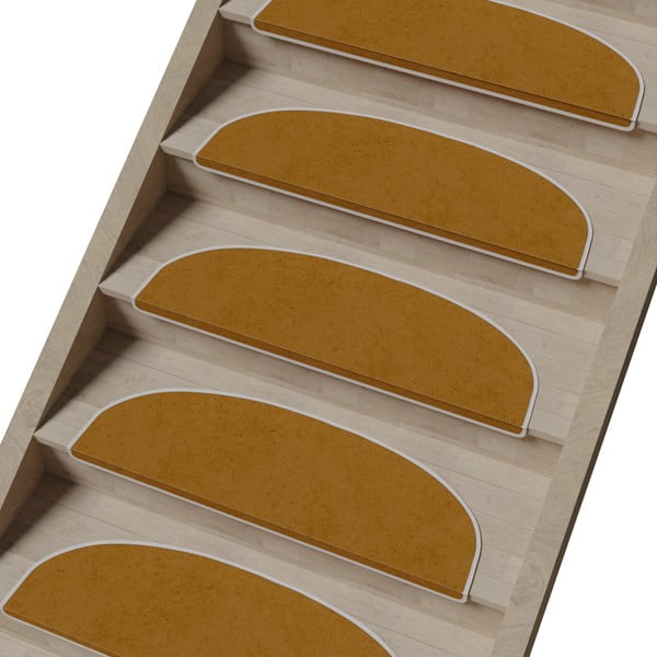 Covorașe pentru scări maro deschis 16 buc. 20x65 cm Plain Color – Vitaus-image-1