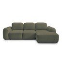 Colțar verde extensibil/cu spațiu de depozitare cu tapițerie din țesătură bouclé (cu colț pe partea dreaptă/cu șezlong) Montaigne – Bobochic Paris