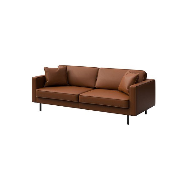 Canapea maro coniac cu tapițerie din piele 207 cm Kobo – MESONICA-image-2
