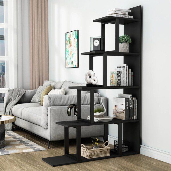 Etajeră neagră 100x164 cm Step – Kalune Design-image-1