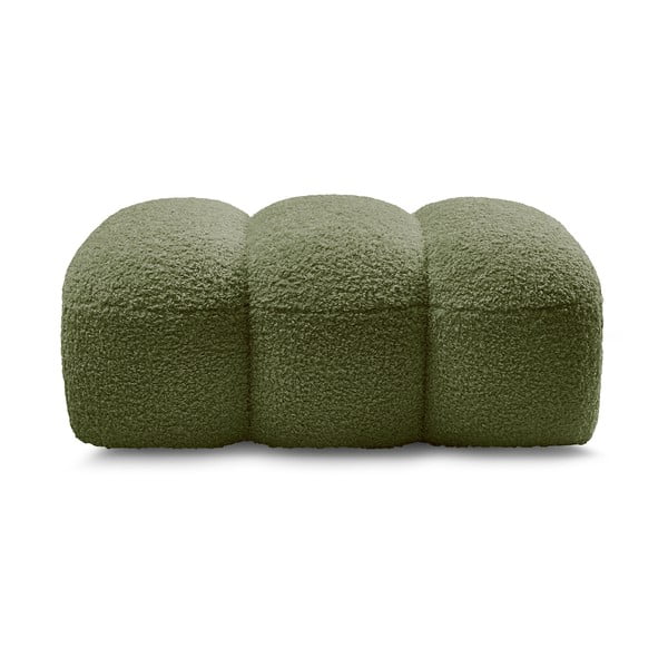 Taburet verde cu tapițerie din țesătură bouclé Hippolyte – Bobochic Paris