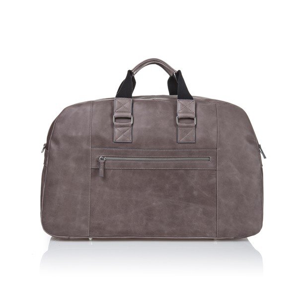 Geantă de călătorie din piele Ferruccio Laconi Traveler, gri-maroniu-image-1