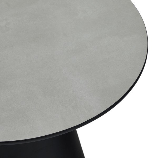 Măsuță de cafea neagră/gri deschis cu blat cu aspect de marmură ø 60 cm Tango – Furnhouse-image-1