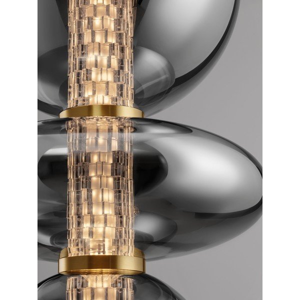 Lustră gri LED din metal cu abajur din sticlă ø 25,5 cm Navi – Nova Luce-image-2