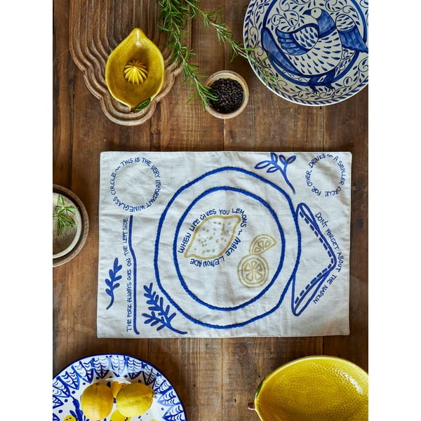 Suport pentru farfurii din amestec de in 33x48 cm Limone – Bloomingville-image-1