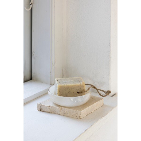 Săpunieră crem din sticlă Opal – Mette Ditmer Denmark-image-1