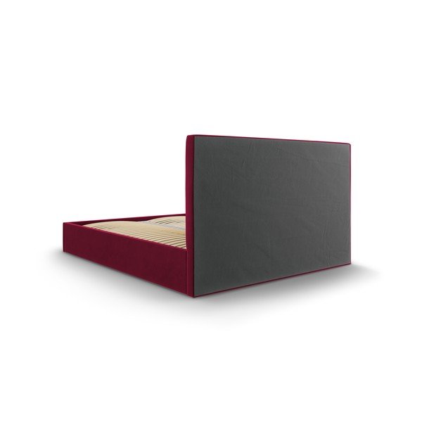 Pat dublu cu tapițerie din catifea Mazzini Beds Juniper 180 x 200 cm, roșu burgundy-image-4