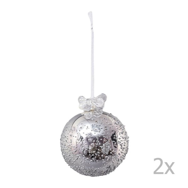 Set 2 globuri Crăciun cu picături Ego Dekor, lățime 7,5 cm	