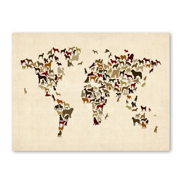 Poster cu harta lumii Americanflat Dogs, 60 x 42 cm