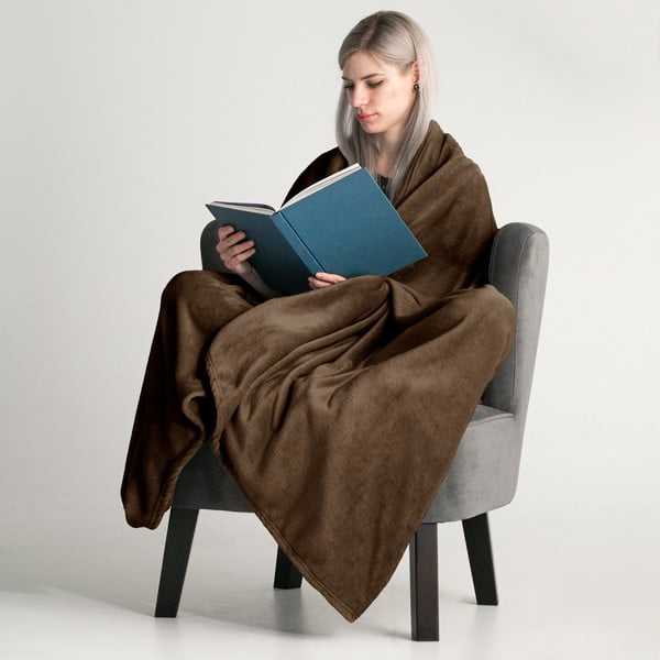 Pătură din microfibră DecoKing Mic, 150 x 200 cm, maro-image-1