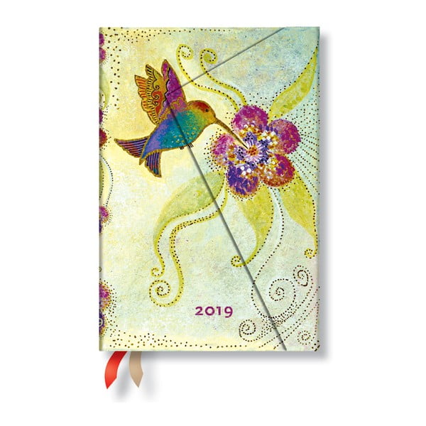 Agendă pentru anul 2019 Paperblanks Hummingbird Horizontal, 10 x 14 cm