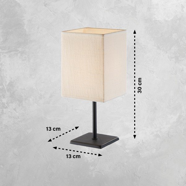 Veioză neagră-albă cu abajur textil (înălțime 30 cm) Lela – Fischer & Honsel-image-2