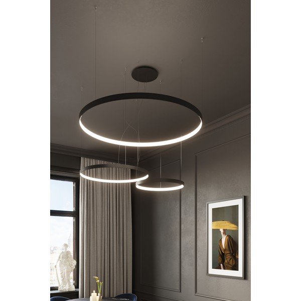 Lustră neagră LED din aluminiu ø 78 cm RIO – Thoro-image-1
