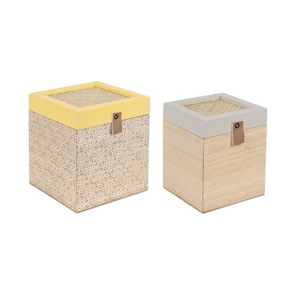 Cutii de depozitare decorative 2 buc. din paie cu capac Beezz – Jardin d'Ulysse