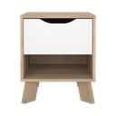 Noptieră albă-în culoare naturală Ikast – Tvilum