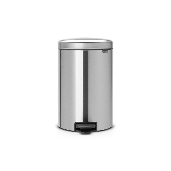 Coș de gunoi argintiu mat cu pedală din oțel 20 l NewIcon – Brabantia