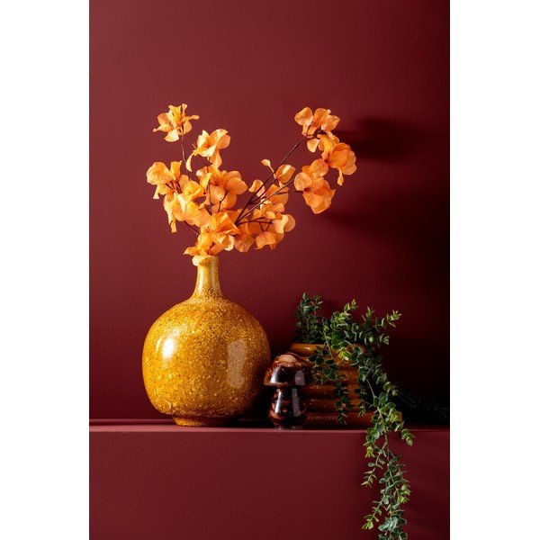Vază galben ocru din sticlă Spatters   – PT LIVING-image-1