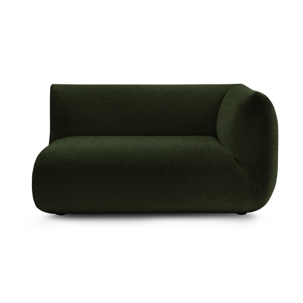 Modul pentru canapea verde cu tapițerie din catifea reiată  (cu colț pe partea dreaptă) Lecomte – Bobochic Paris