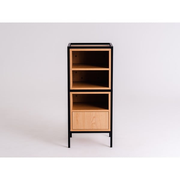 Bibliotecă neagră cu aspect de stejar 45x102 cm Skap - CustomForm-image-3