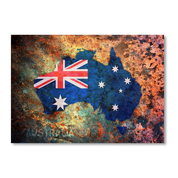 Poster cu harta Australiei Americanflat Flag, 60 x 42 cm