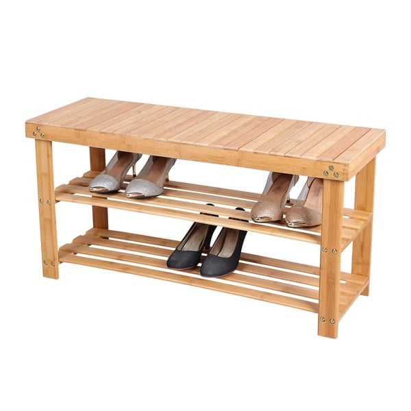 Raft din bambus pentru 8 perechi de pantofi Songmics, lățime 90 cm-image-3