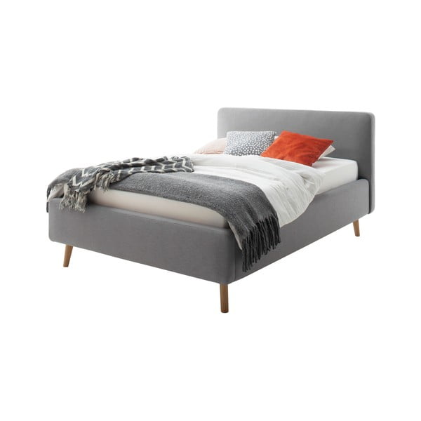 Pat gri deschis tapițat fără somieră 120x200 cm Mattis – Meise Möbel-image-2