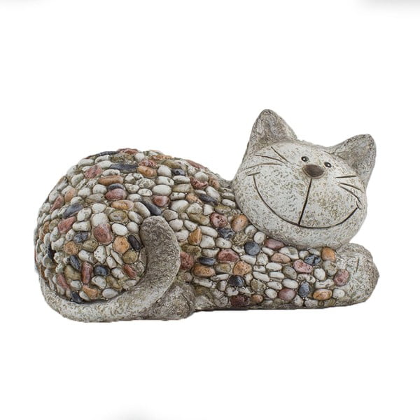 Decorațiune de grădină Dakls Garden Deco Cat With Stones, înălțime 18 cm