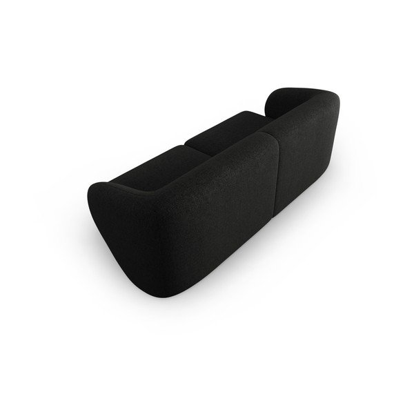 Canapea neagră cu tapițerie din chenille 188 cm Paolo – Milo Casa-image-3