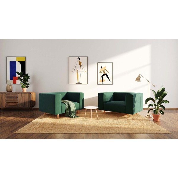 Fotoliu de relaxare verde închis cu tapițerie din catifea Kukumo – Ame Yens-image-4